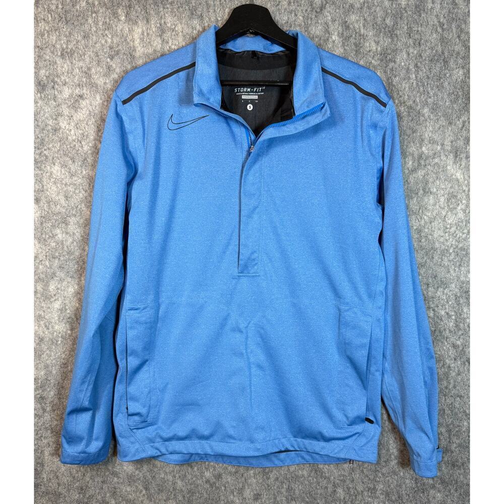 Nike Golf Storm-Fit Rain Jacket 1/2 Zip Blue and Black Back Zipper - Small